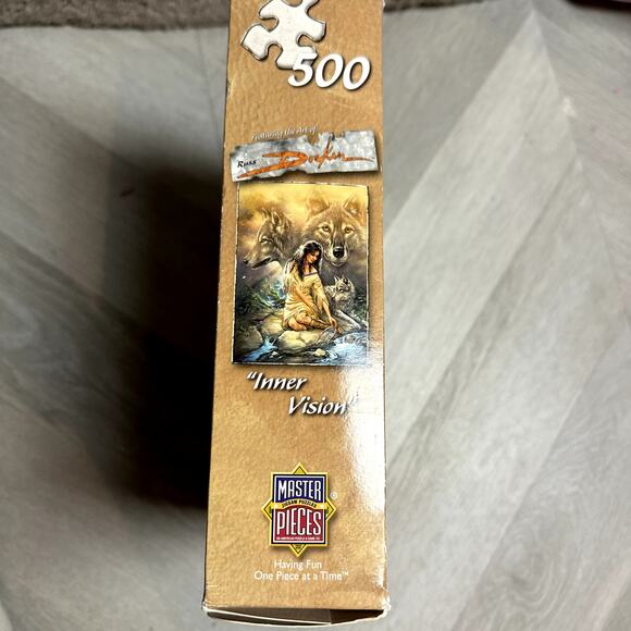 Russ Docken 500 MasterPieces Jigsaw Puzzle Inner Vision Native American Wolves - Picture 5 of 6